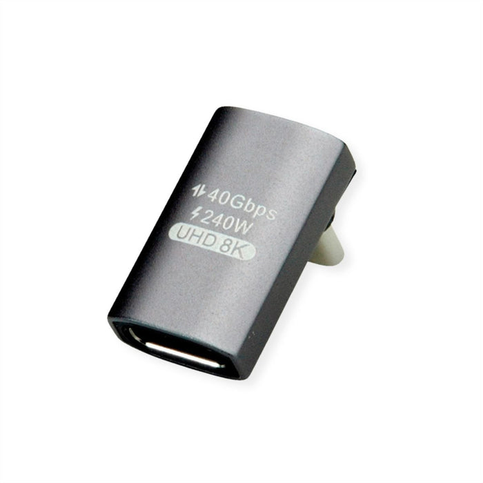 Roline Usb4 Gen 3x2 Adapter Typ C St Bu, Aluminium, 90, Breit, Silberfarben