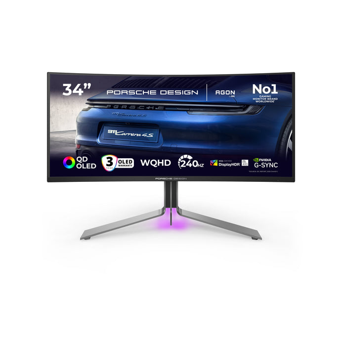 EAN 4056487052397 - AOC Porsche PD34 pantalla para PC 86,4 cm (34") 3440 x 1440 Pixeles Wide Quad HD QD-OLED Negro imagen 1