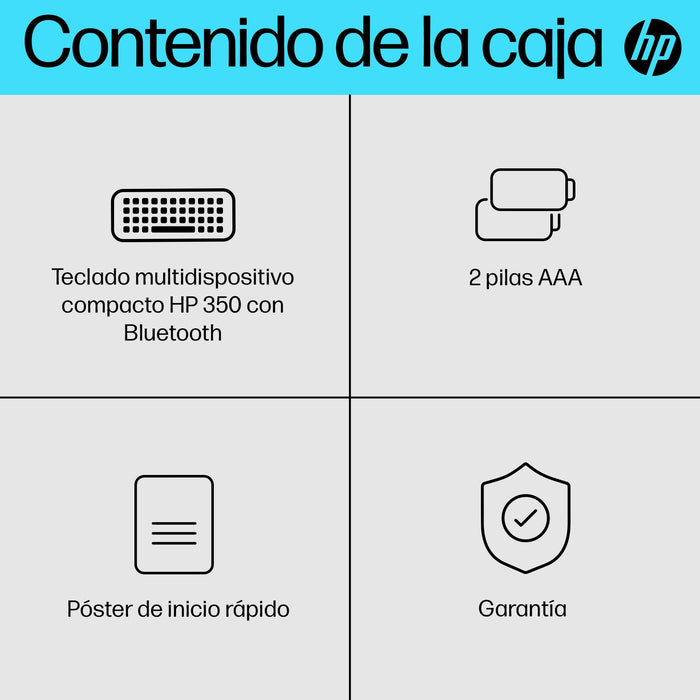 EAN 0196548515783 - HP 350 BLK Compact Multi-Device Keyboard teclado Hogar Negro imagen 4