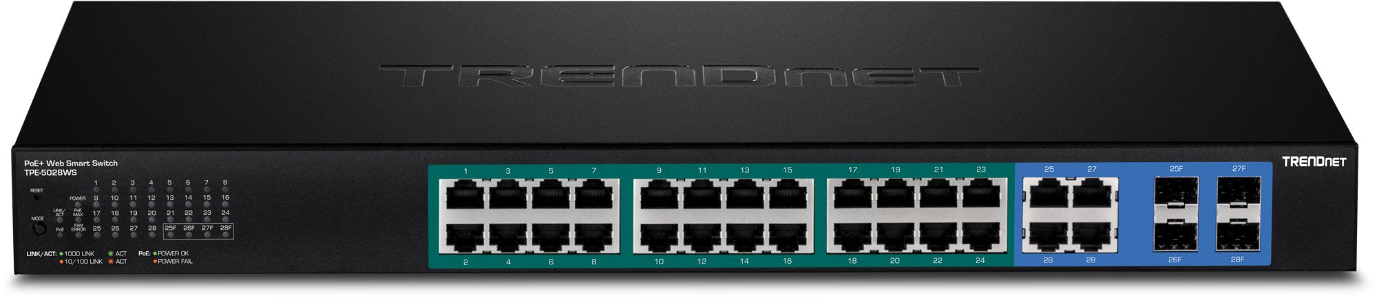 EAN 0710931161182 - Trendnet TPE-5028WS switch Gestionado Gigabit Ethernet (10/100/1000) Energía sobre Ethernet (PoE) 1U Negr imagen 2
