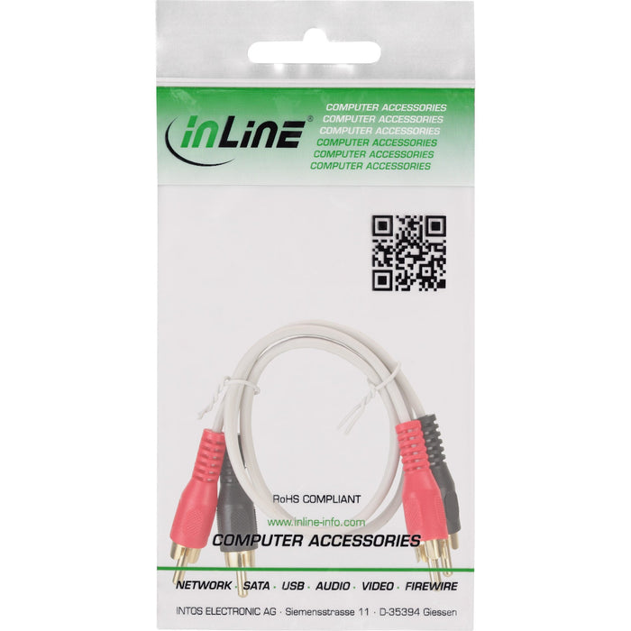 Cable Inline Rca 2x Rca Macho / Macho 0,5m