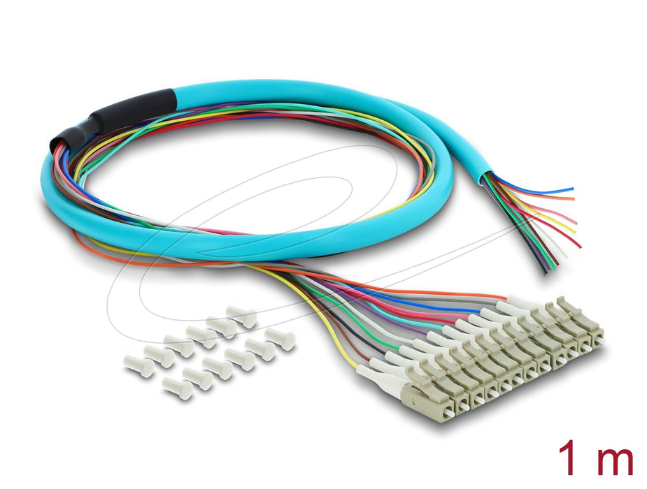 Delock Lwl Pigtail Fanout Cable 12 X Lc-Upc Simplex Stecker Zu 12 X Offenes Cableende 1 M