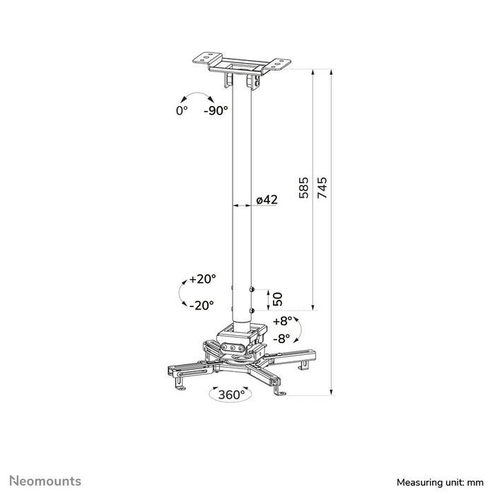 EAN 8717371449186 - Neomounts CL25-550BL1 montaje para projector Negro imagen 17