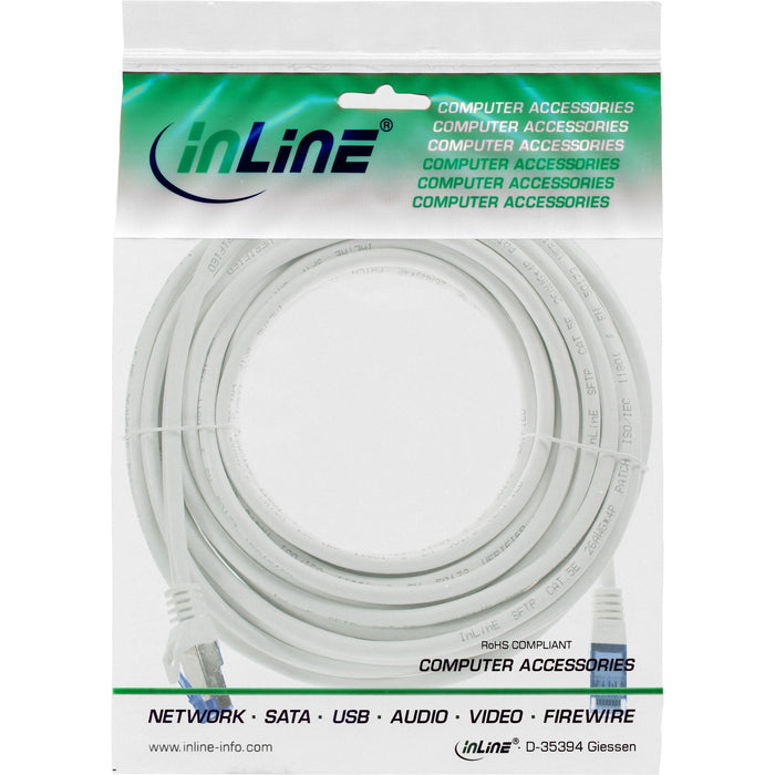 Cable De Red Inline, Cat.6a, S/Ftp, Tpe Flexible, Blanco, 7,5 M