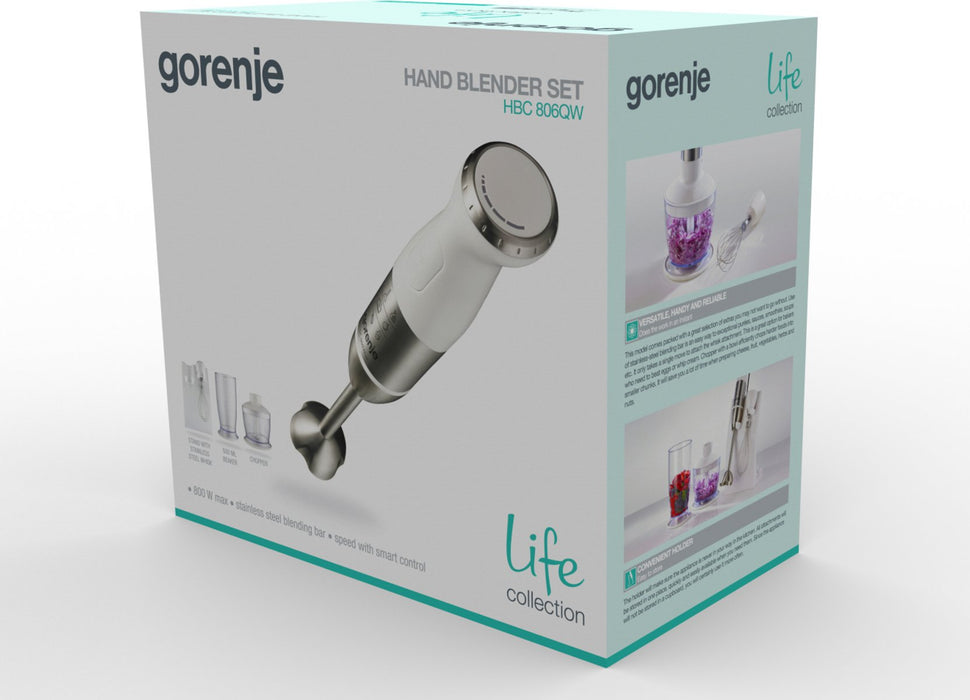 EAN 3838782393105 - Gorenje HBC806QW 0,5 L Batidora de mano 800 W Acero inoxidable, Blanco imagen 4