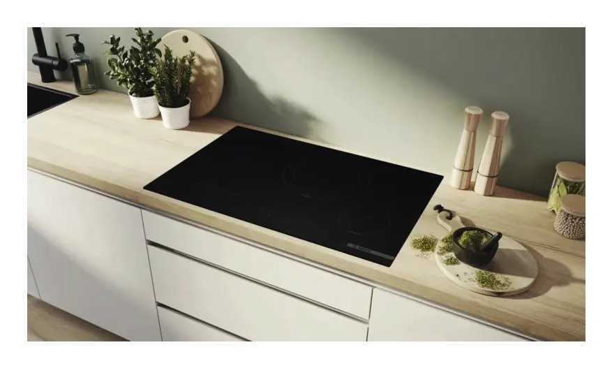 Placa De Inducción Bosch Pvs81ahc1e 4 Zonas 80 Cm Sin Marco Negra