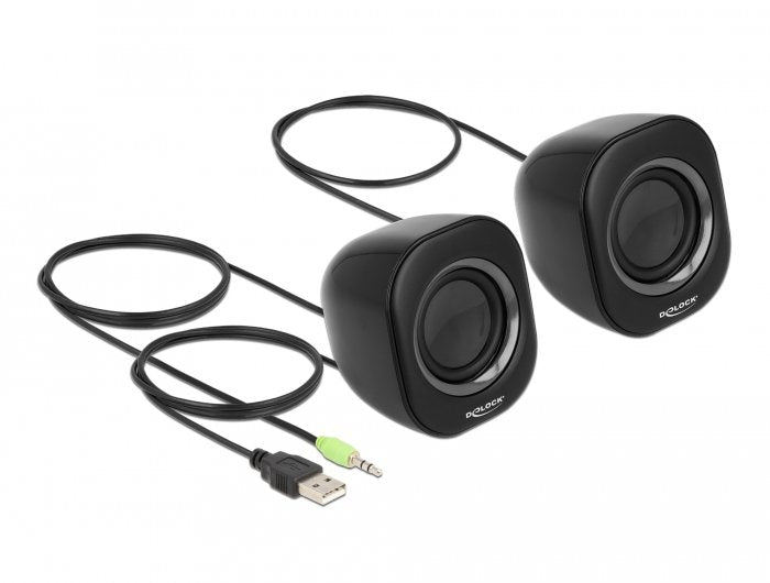 Altavoz  Delock 27002 Negro, Gris Alámbrico 2 W