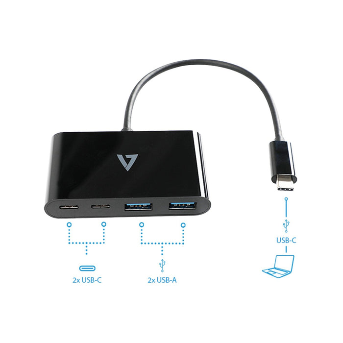V7 V7uc2a2chub-Blk Hub De Interfaz Usb 3.2 Gen 1 (3.1 Gen 1) Type-C