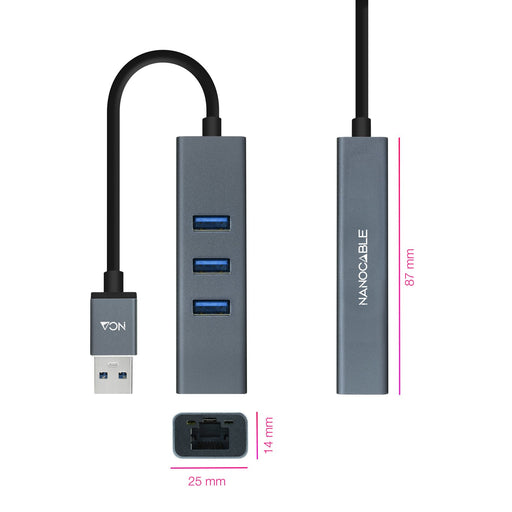 EAN 8433281011465 - Nanocable 10.03.0407 base para portátil y replicador de puertos Alámbrico USB 3.2 Gen 1 (3.1 Gen 1) Type- imagen 2