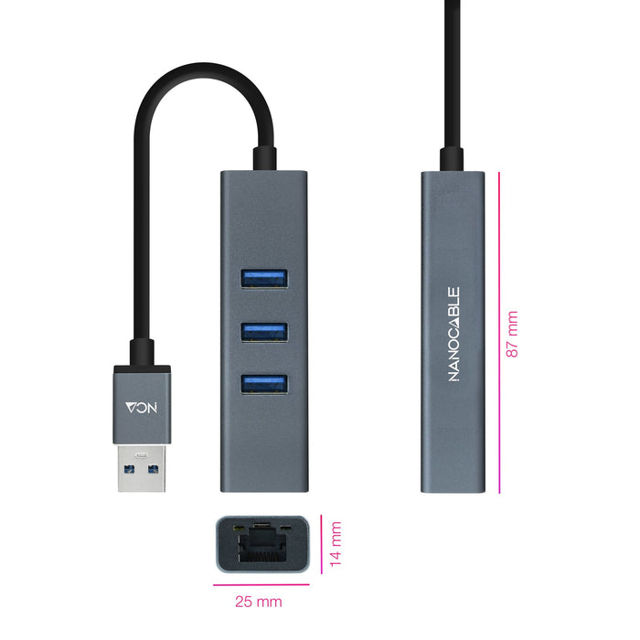 EAN 8433281011465 - Nanocable 10.03.0407 base para portátil y replicador de puertos Alámbrico USB 3.2 Gen 1 (3.1 Gen 1) Type- imagen 2