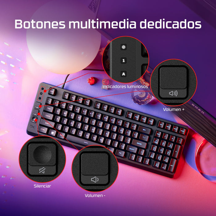 EAN 0198990307855 - HyperX Eve 1800 teclado Juego USB Negro imagen 3