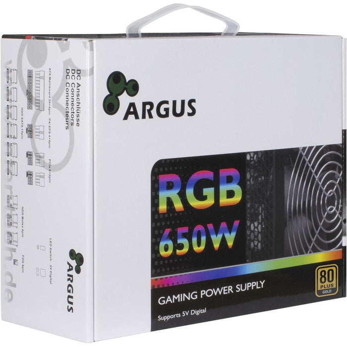EAN 4260455644945 - Inter-Tech Argus RGB-650W CM II unidad de fuente de alimentación 20+4 pin ATX ATX Negro imagen 3