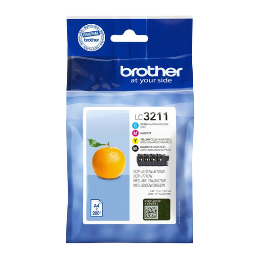 EAN 4977766780186 - Brother LC3211VALDR cartucho de tinta 4 pieza(s) Original Negro, Cian, Magenta, Amarillo imagen 1