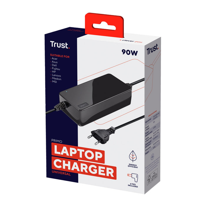 EAN 8713439221428 - Trust Primo adaptador e inversor de corriente Interior 90 W Negro imagen 3