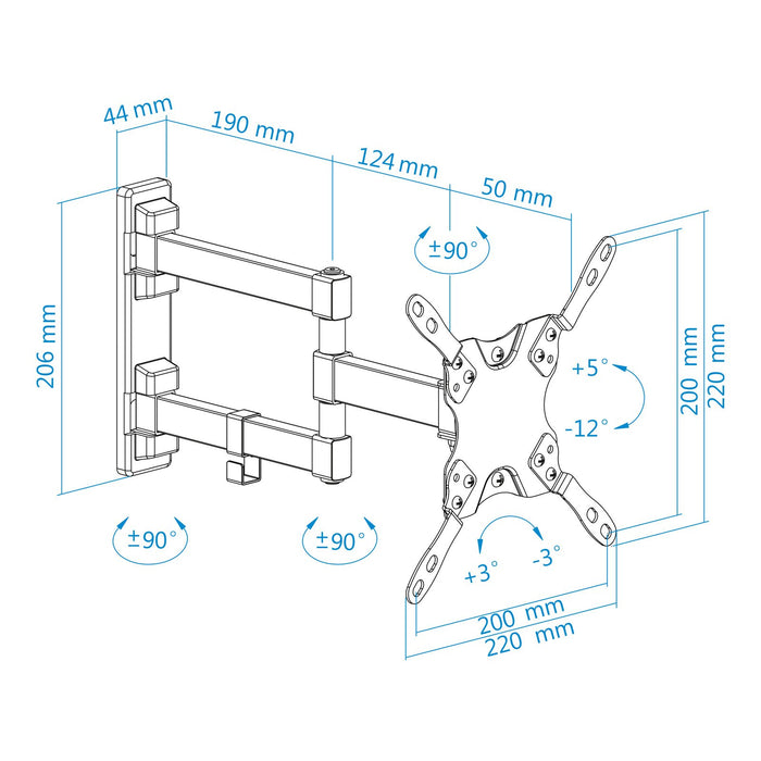 EAN 8433281007130 - TooQ LP2142TNL-B soporte para TV 106,7 cm (42") Negro imagen 13