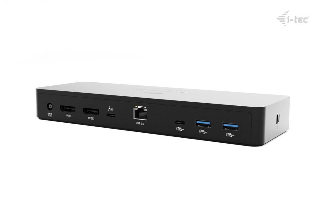 I-Tec Thunderbolt 4 Intelligent Dual Display Ds 1x Tb4 2x Dp 1x Glan 1x Usb-C Gen2 3x Usb-A Gen2 1x Usb 2.0 1x Audio Mic Pd 90w Kl