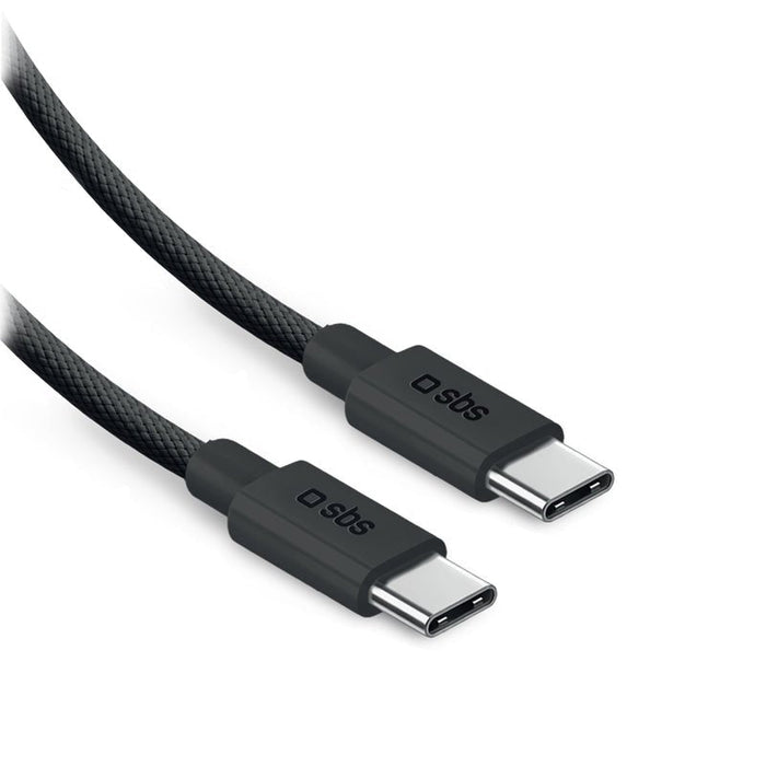 Sbs Usb-C Zu Usb-C Nylon-Kabel 2m 240w Schwarz