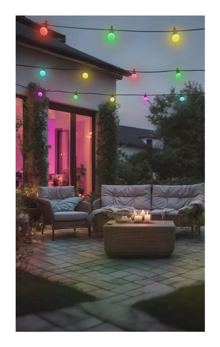 Hama Cadena De Bombillas Led Rgb Inteligente Para Exterior - Longitud 8m - Ip44 - Wifi - Flexible - Cable De
