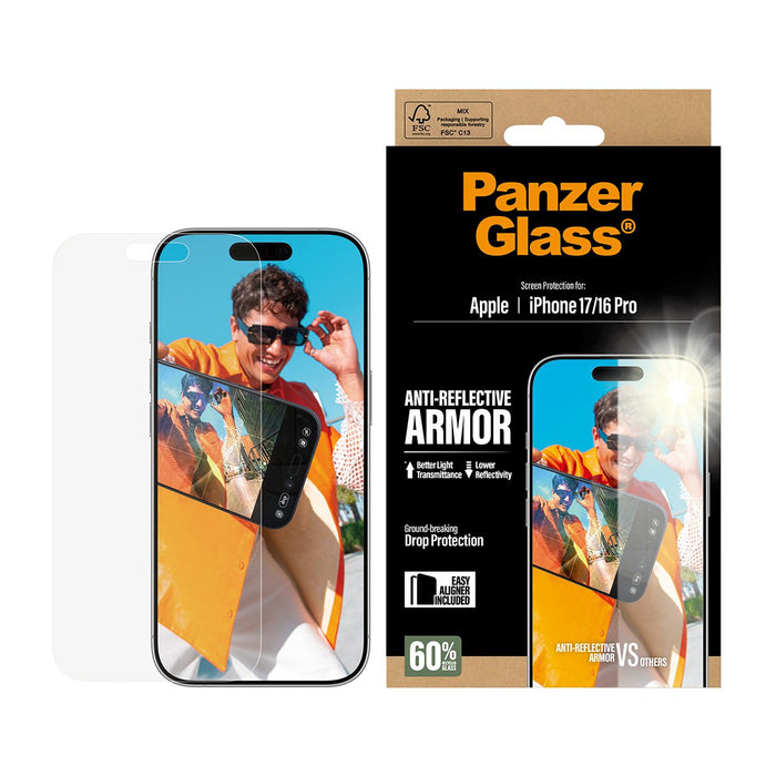 Panzerglass ® Anti-Reflective Armor Screen Protector Iphone 17  Iphone 16 Pro W. Easyaligner Protector De Pantalla Apple 1 Pieza(S)