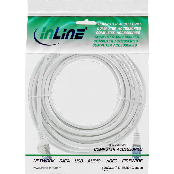 Inline® Patch Cable, Cat.6a, S/Ftp, Tpe (Lszh), Cca, White, 7.5m