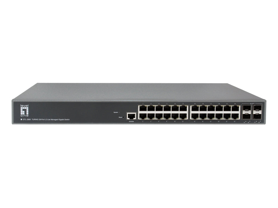 Levelone Switch 24xge 4x10gsfp+ Turing 19" Managed L3