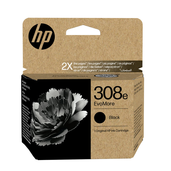 EAN 0196786390555 - HP 308e EvoMore Black Original Ink Cartridge cartucho de tinta 1 pieza(s) Rendimiento estándar Negro imagen 1