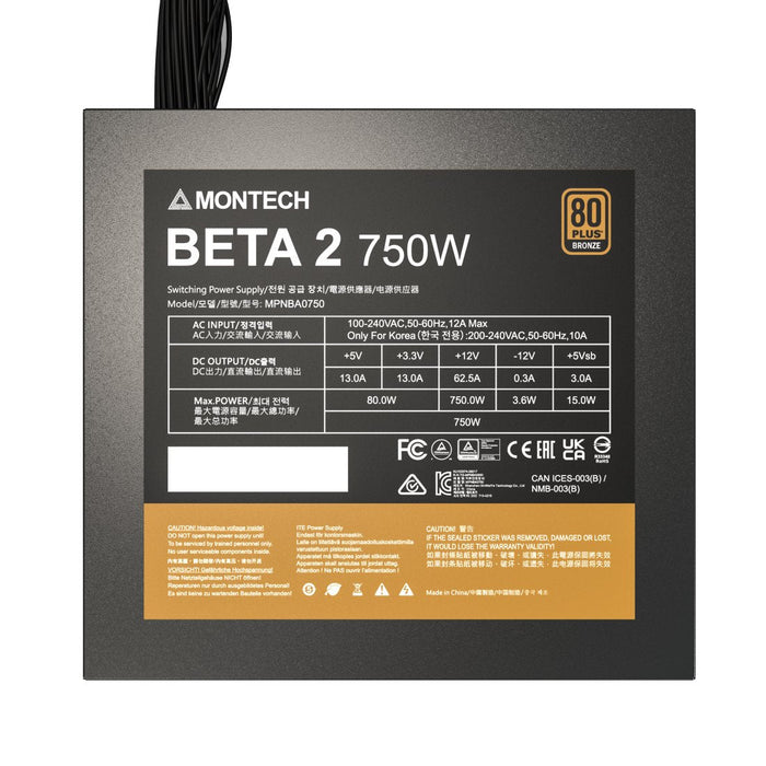 Power Supply Montech Beta 2 Atx Pc 100 - 240 V 750 W Beta2750w