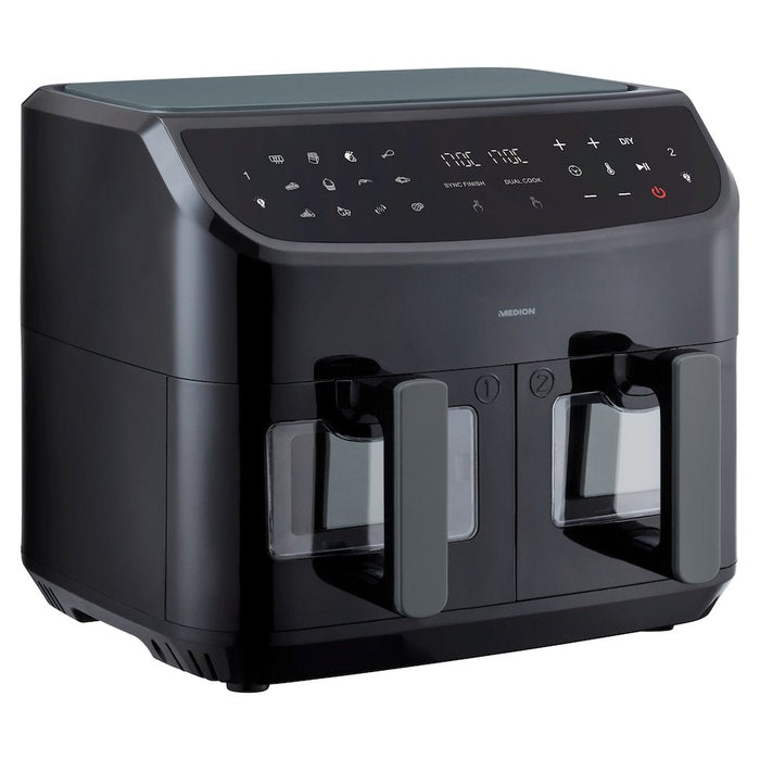 Freidora Medion Doppel Life P20 Md11760 Xxl (Negro, 2.600 Watt, 2 Körbe Je 4,35 Liter) 50077281