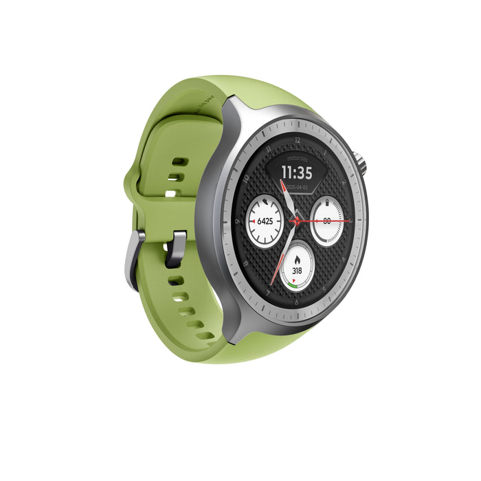 Motorola Moto Watch Matte Silver Reloj Inteligente Con Banda Silicona Pantone Herbal Garden Pantalla Luminosa 1.4" 4 Gb Bluetooth 40 G