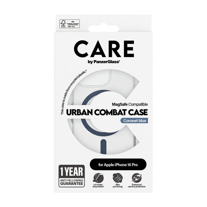EAN 5715685004322 - PanzerGlass CARE™ by ® Urban Combat Case Transparent w. Blue MagSafe iPhone 16 Pro funda para teléfono mó imagen 3