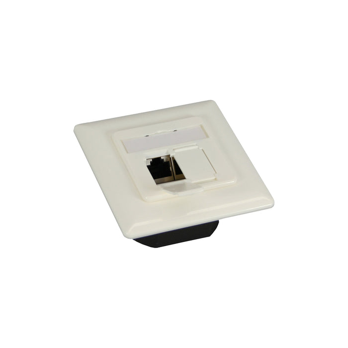 Caja De Conexión Inline Cat.6 2x Rj45 Hembra A Ral9010 Blanco Horizontal