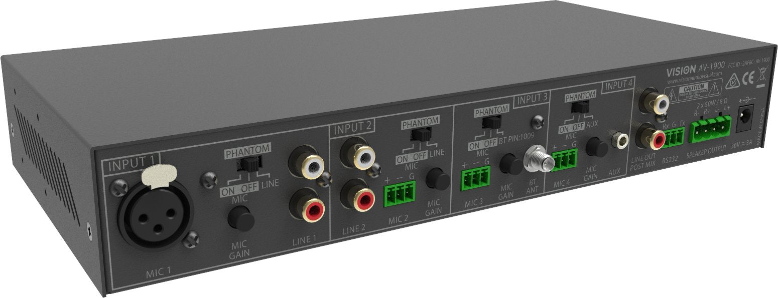 EAN 5557274000007 - Vision AV-1900 amplificador de audio Hogar Negro imagen 5
