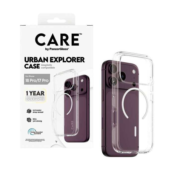 Panzerglass Care Urban Explorer Case Transp. Blanco Magsafe Iphone 18 Pro /17 Pro