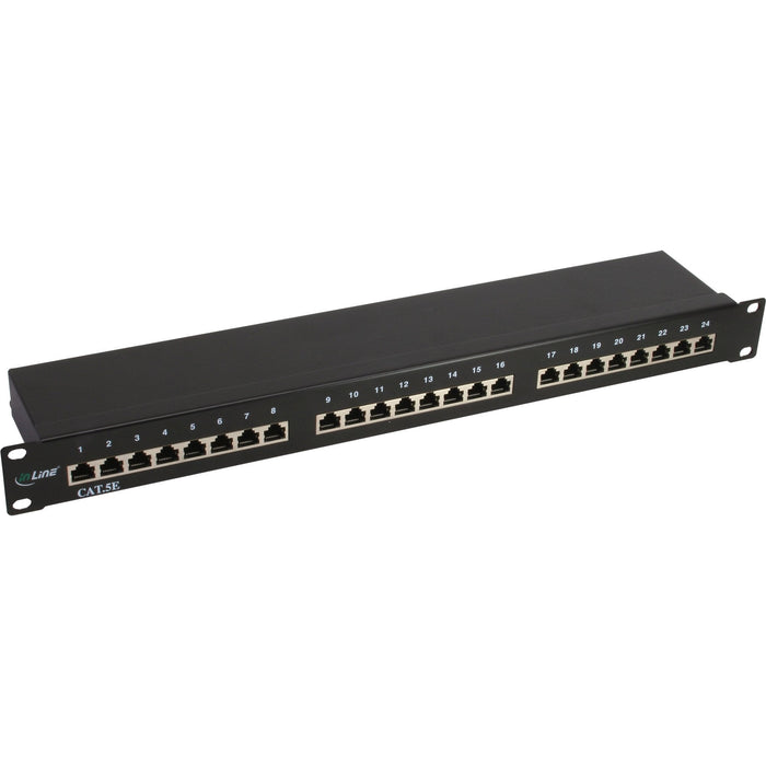 Patch Panel Inline 19" Cat.5e 24 Puertos 1u Negro Ral9005