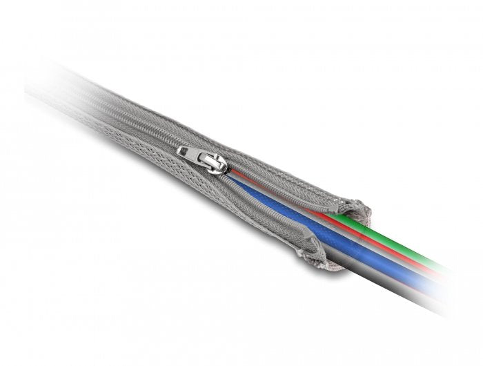 Delock Manga Trenzada Con Cremallera Resistente Al Calor 3 M X 30 Mm Gris
