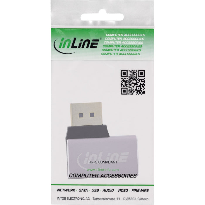 Inline® Displayport 1.4 Adapter, Displayport Macho / Female, 90° Right, 8k Uhd