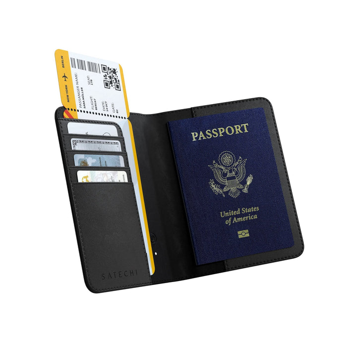 Vegan-Leather Passport Wallet With Find My Negro