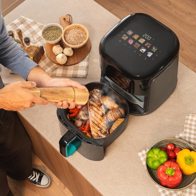 Freidora De Aire Cecotec Cecofry&Grill Smokin'Prime 8500 Sencillo 8,5 L Independiente 2300 W  Caliente Negro
