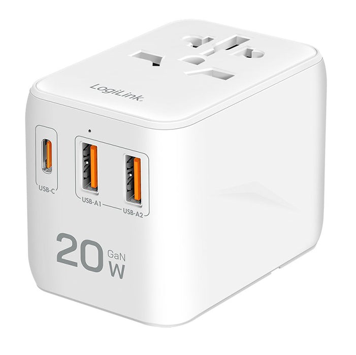 EAN 4052792077308 - LogiLink PA0356 adaptador e inversor de corriente Interior 20 W Blanco imagen 1