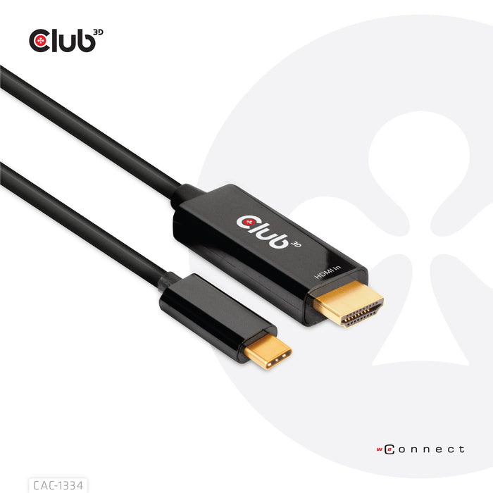 EAN 8719214472054 - CLUB3D CAC-1334 adaptador de cable de vídeo 1,8 m HDMI tipo A (Estándar) USB Tipo C Negro imagen 1