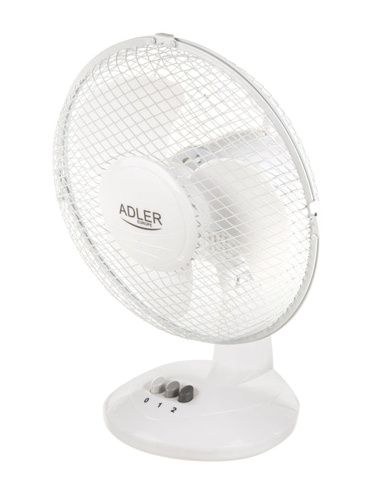Adler Ad 7302 Desk Fan, Diameter 23cm, 2 Speed Settings, Up-Down Adjustment, Stable Base, Power 35w