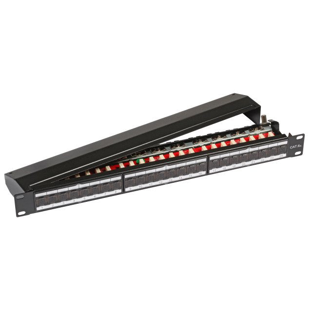 Efb Patchpanel Stp 24xrj45 Cat.6a Class Ea, 19 1he, Ral9005 Schwarz