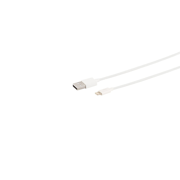 S-Impuls Usb-A Cable De Carga, 8-Pin, 2.0, Pvc, Blanco, 5m