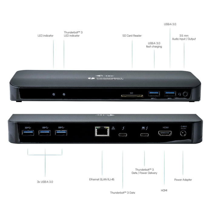EAN 8595611703607 - i-tec TB3HDMIPLUSXIT base para portátil y replicador de puertos Alámbrico Thunderbolt 3 Negro imagen 3
