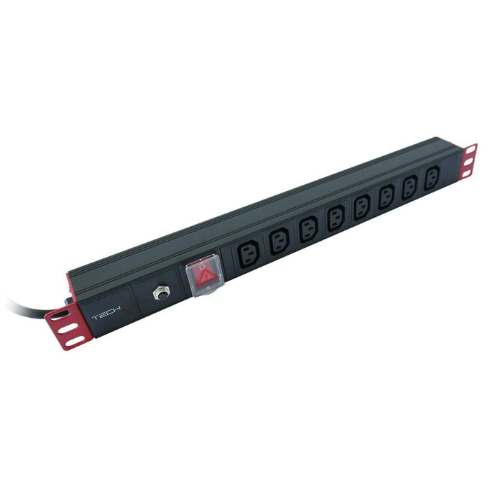 Regleta Rack 19" 8 Plazas C13 Con Switch Y Protector De Sobrecarga