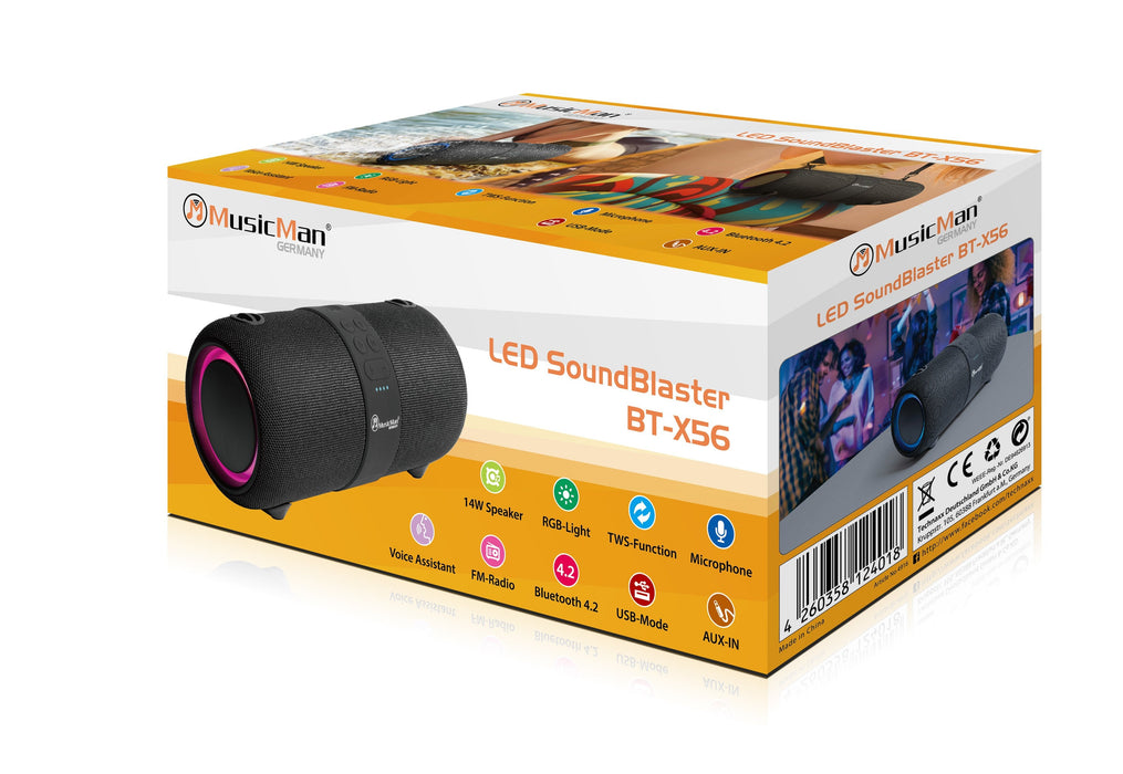 Wireless Speaker 2x7w   Technaxx Led