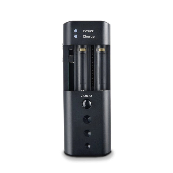 Cargador Pilas Recargables Hama Delta Travel Universal Baterias De Litio Y Nimh Usb-C Color Negro