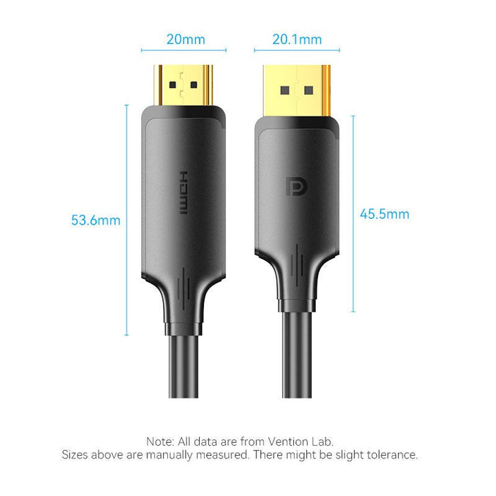 Cable Conversor Vention Hfobi Displayport Macho Hdmi Macho 3m Negro