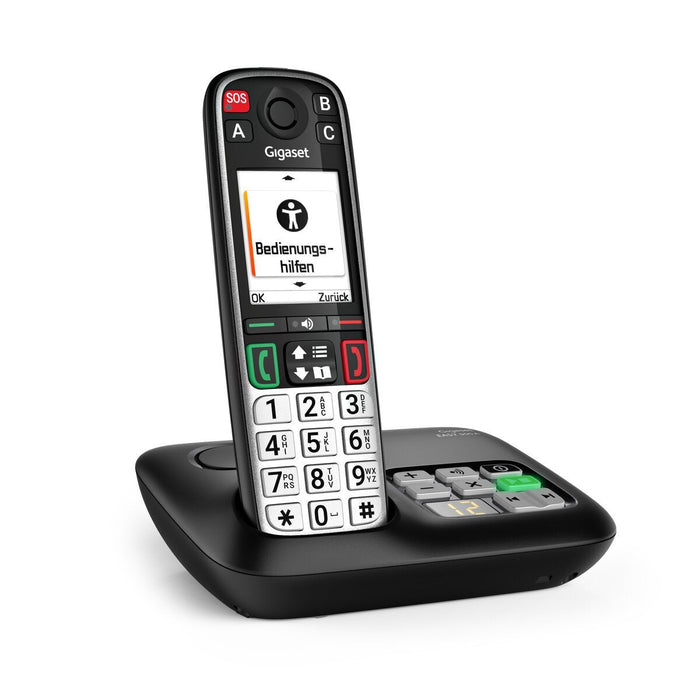 Gigaset Easy 500a Dect-Ladebasis Con 1x Handset (Sos/Ls Life Style)+Ab - Negro