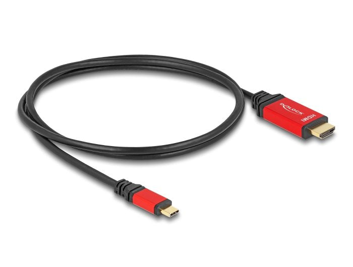 Delock 80095 Cable Usb Type-C A Hdmi (Modo Dp Alt) 8k 60 Hz Con Función Hdr 1 M Rojo